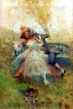 Lovers on a Bench Spain Bourbon Dynasty Mariano Alonso Perez